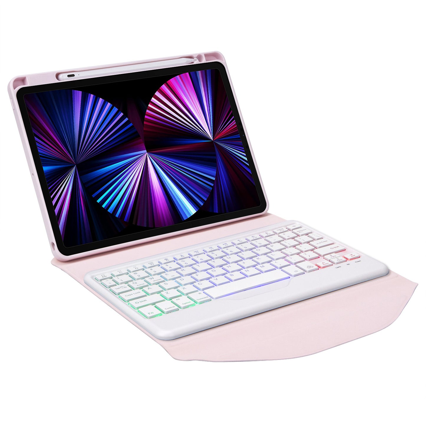 Z11BS For iPad Pro 11-inch (2018)/(2020)/(2021) 3-Color Backlit Bluetooth Keyboard Case Anti-Drop Protective Cover Pencil Slot Design Tablet Case