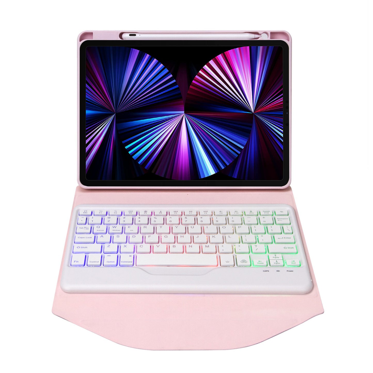 Z11BS For iPad Pro 11-inch (2018)/(2020)/(2021) 3-Color Backlit Bluetooth Keyboard Case Anti-Drop Protective Cover Pencil Slot Design Tablet Case