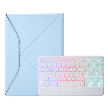 Z11BS For iPad Pro 11-inch (2018)/(2020)/(2021) 3-Color Backlit Bluetooth Keyboard Case Anti-Drop Protective Cover Pencil Slot Design Tablet Case