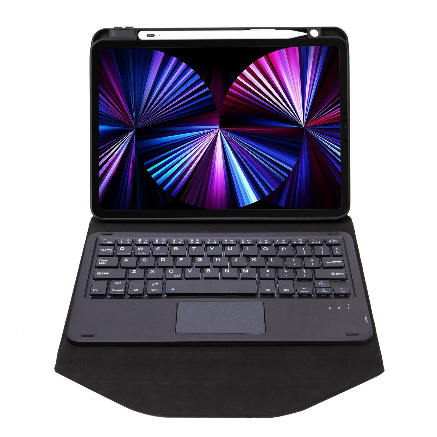 Z11B-A For iPad Pro 11-inch (2018)/(2020)/(2021) Bluetooth Keyboard Case with TouchPad Scratch Resistant Protective Cover Tablet Case with Pencil Slot