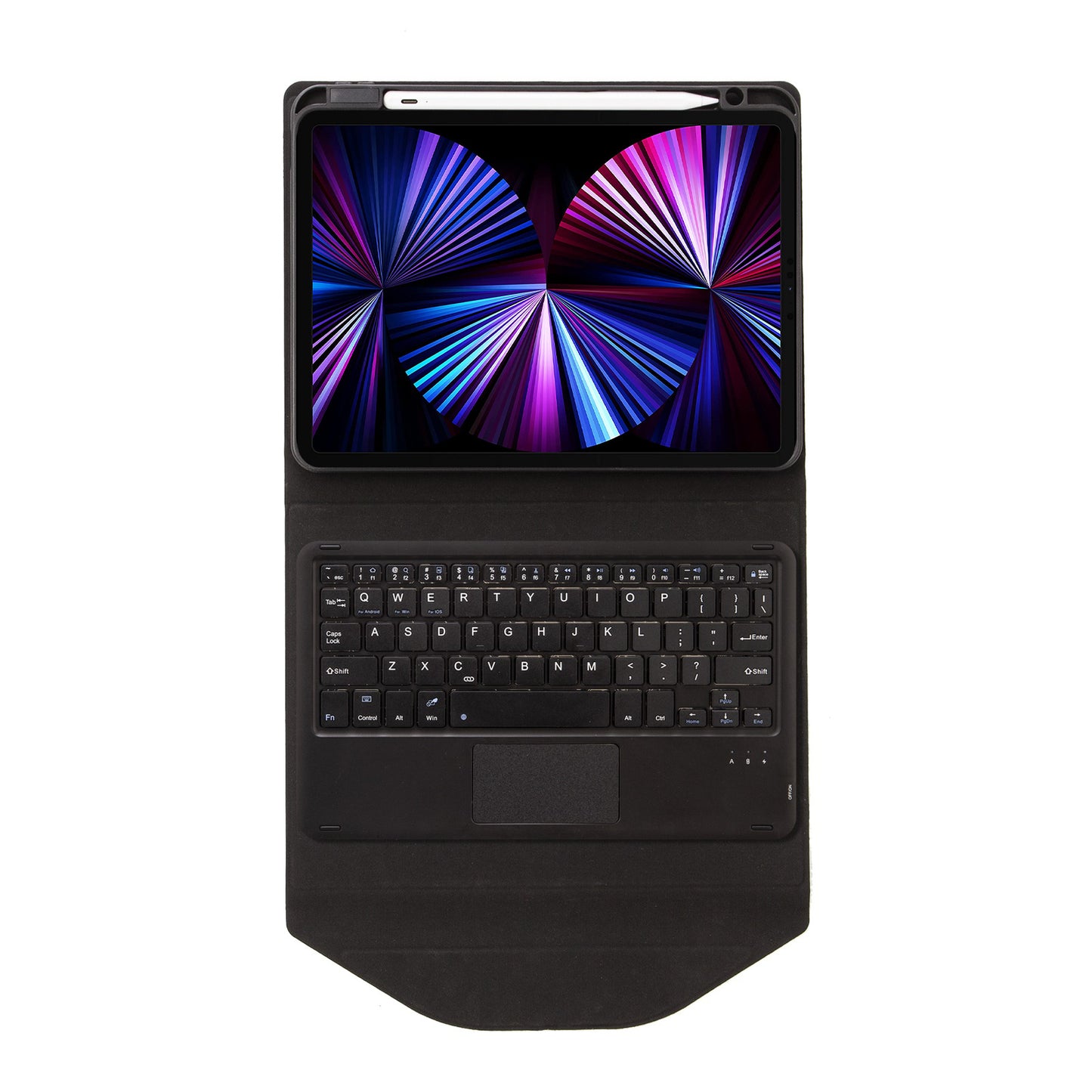 Z11B-A For iPad Pro 11-inch (2018)/(2020)/(2021) Bluetooth Keyboard Case with TouchPad Scratch Resistant Protective Cover Tablet Case with Pencil Slot