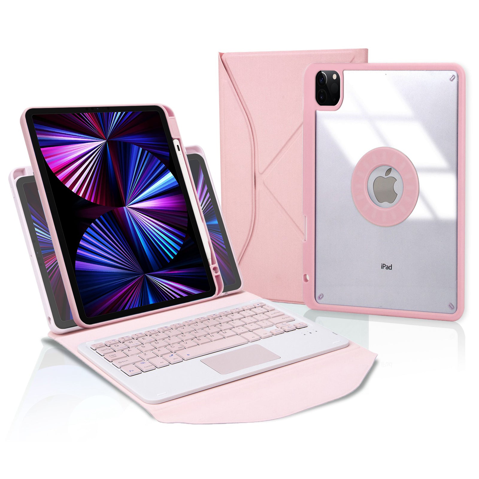 Z11B-A For iPad Pro 11-inch (2018)/(2020)/(2021) Bluetooth Keyboard Case with TouchPad Scratch Resistant Protective Cover Tablet Case with Pencil Slot