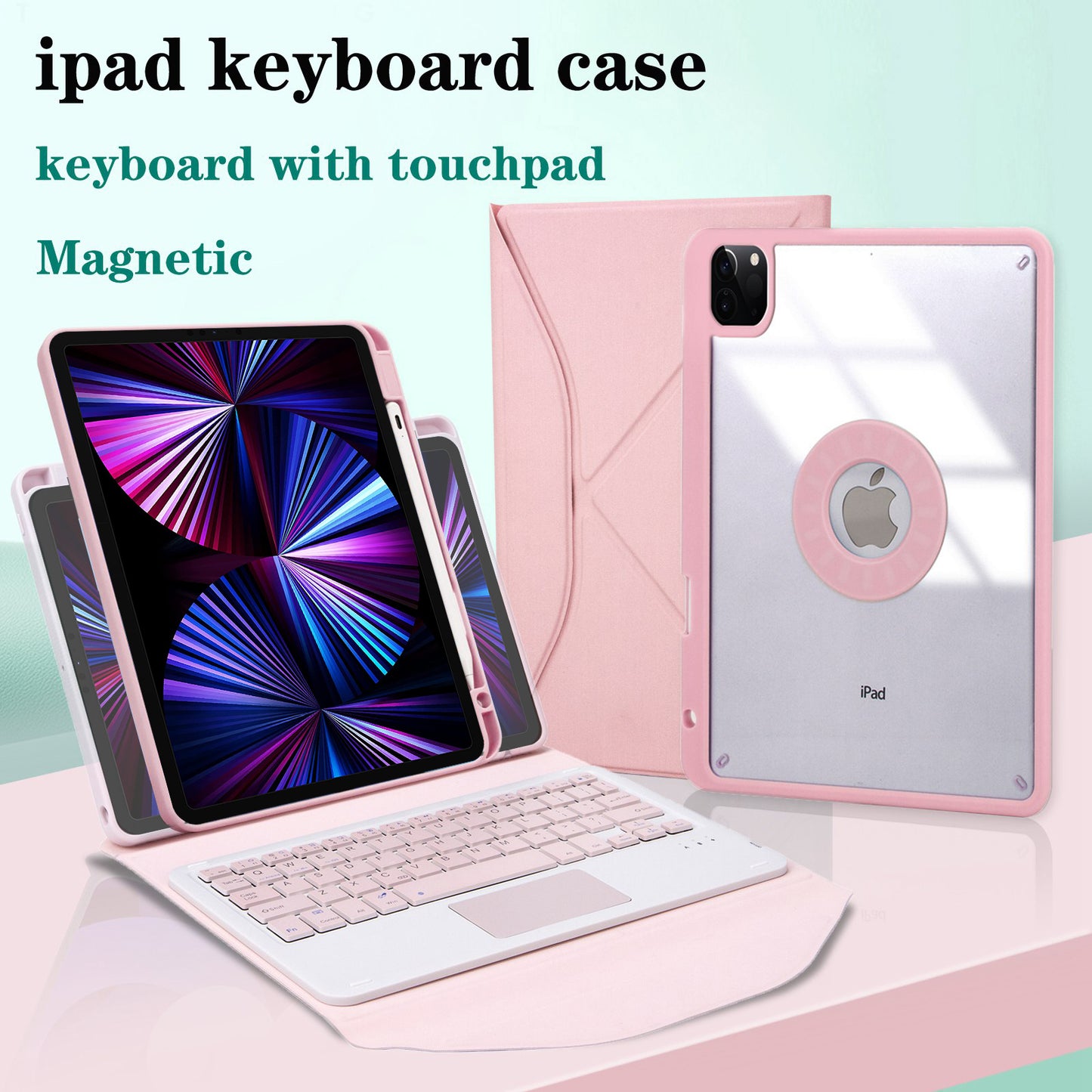 Z11B-A For iPad Pro 11-inch (2018)/(2020)/(2021) Bluetooth Keyboard Case with TouchPad Scratch Resistant Protective Cover Tablet Case with Pencil Slot