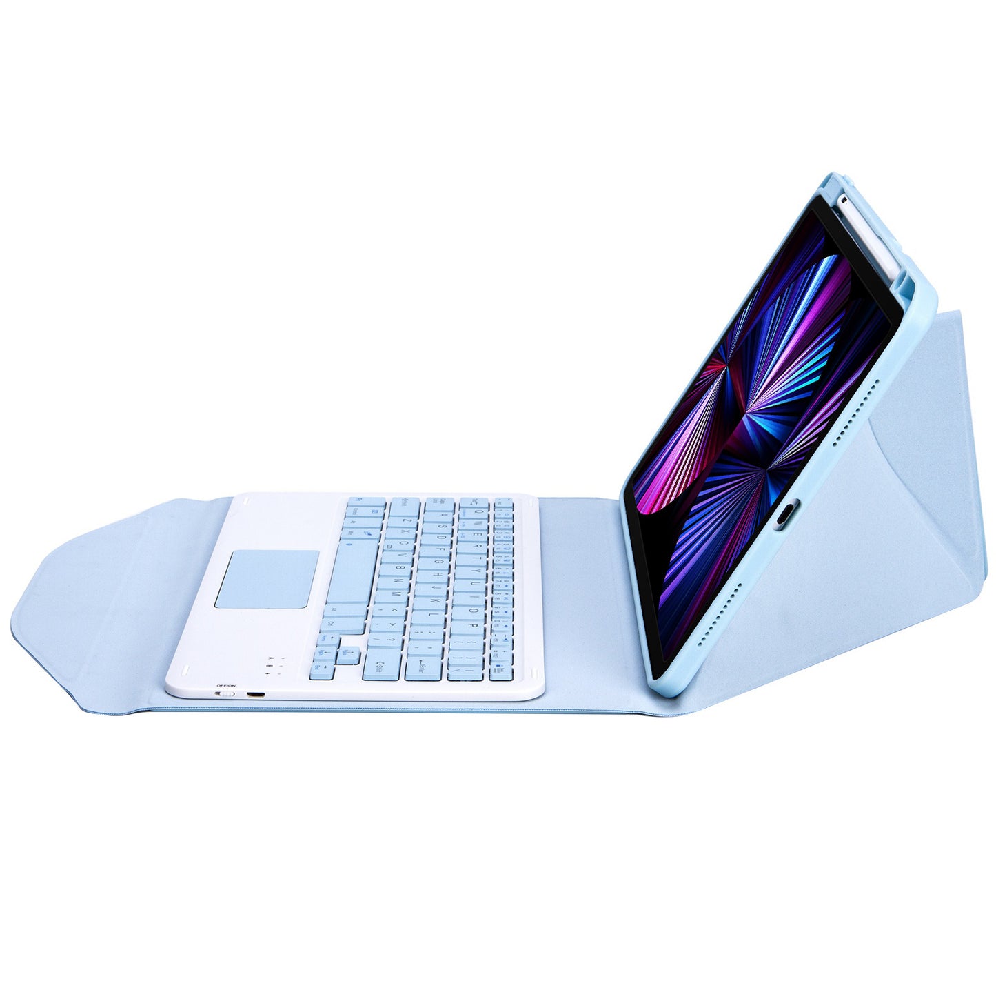 Z11B-A For iPad Pro 11-inch (2018)/(2020)/(2021) Bluetooth Keyboard Case with TouchPad Scratch Resistant Protective Cover Tablet Case with Pencil Slot