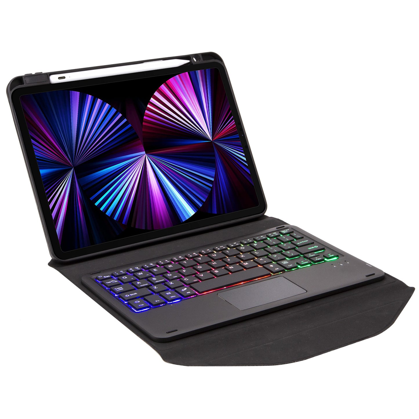 Z11B-AS For iPad Pro 11-inch (2018)/(2020)/(2021) Detachable Bluetooth Keyboard Case with TouchPad/3-Color Backlit Anti-Drop Protective Tablet Cover with Pencil Slot