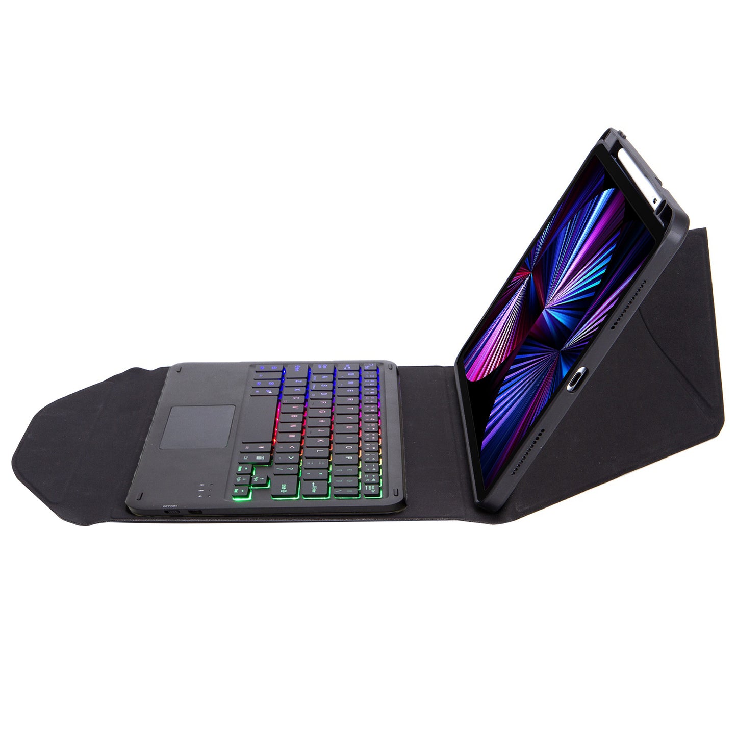 Z11B-AS For iPad Pro 11-inch (2018)/(2020)/(2021) Detachable Bluetooth Keyboard Case with TouchPad/3-Color Backlit Anti-Drop Protective Tablet Cover with Pencil Slot