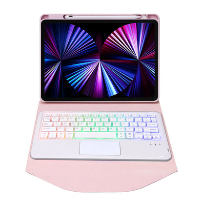 Z11B-AS For iPad Pro 11-inch (2018)/(2020)/(2021) Detachable Bluetooth Keyboard Case with TouchPad/3-Color Backlit Anti-Drop Protective Tablet Cover with Pencil Slot