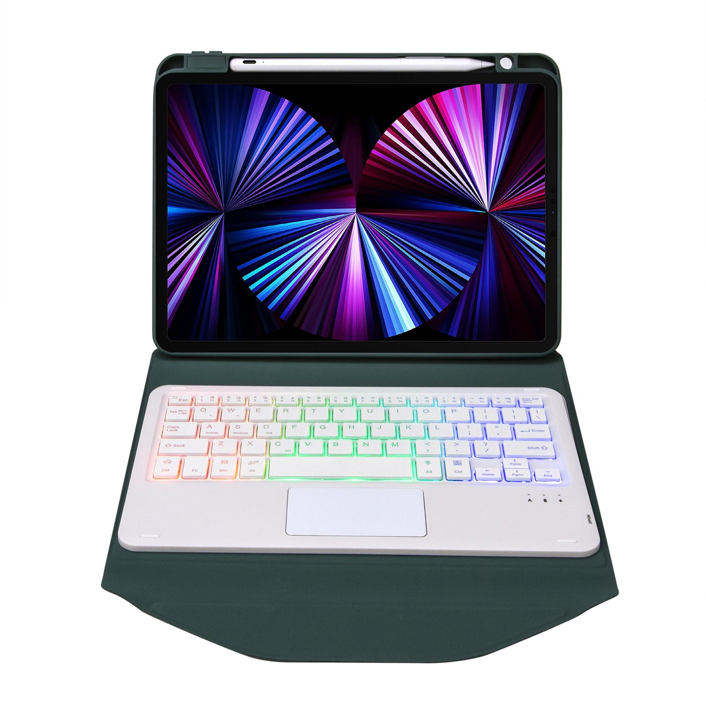 Z11B-AS For iPad Pro 11-inch (2018)/(2020)/(2021) Detachable Bluetooth Keyboard Case with TouchPad/3-Color Backlit Anti-Drop Protective Tablet Cover with Pencil Slot