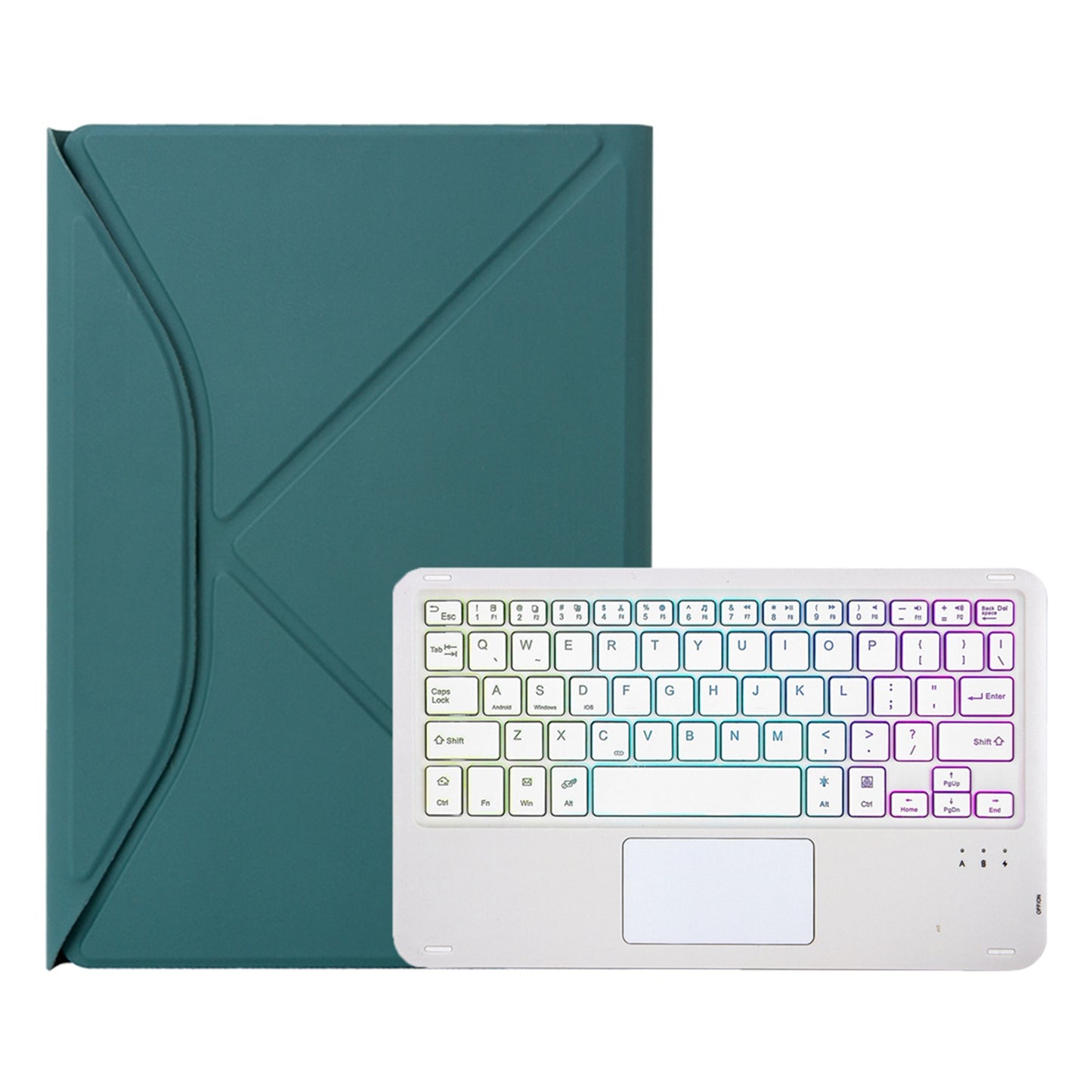 Z11B-AS For iPad Pro 11-inch (2018)/(2020)/(2021) Detachable Bluetooth Keyboard Case with TouchPad/3-Color Backlit Anti-Drop Protective Tablet Cover with Pencil Slot