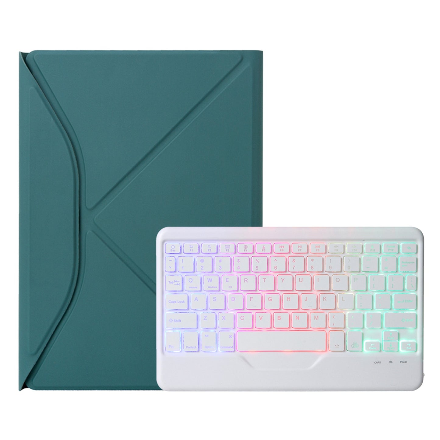 Z098BS For iPad Air (2020)/(2022) Detachable Bluetooth Keyboard with 3-Color Backlit Protective Cover Anti-Drop Tablet Case with Pencil Slot