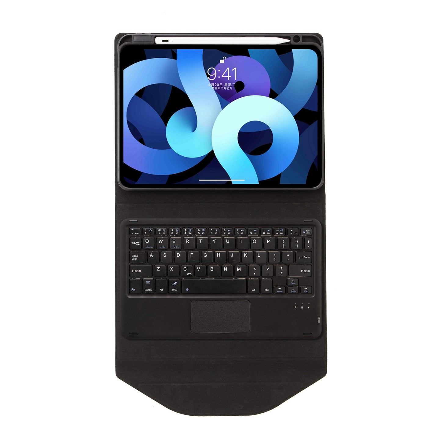 Z098B-A For iPad Air (2020)/(2022) Wireless BT Keyboard Case with TouchPad Scratch-Proof Protective Cover Tablet Case with Pencil Slot