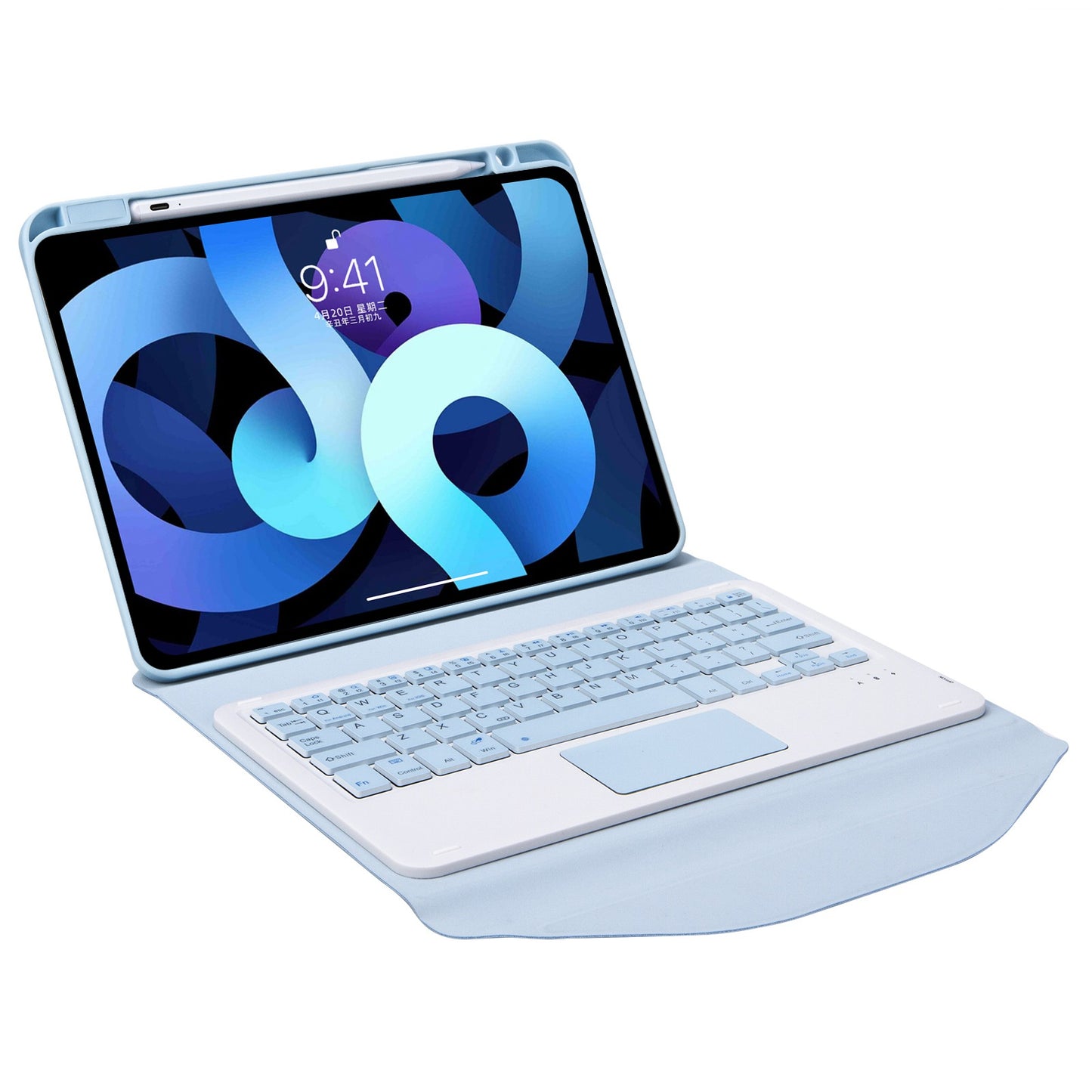 Z098B-A For iPad Air (2020)/(2022) Wireless BT Keyboard Case with TouchPad Scratch-Proof Protective Cover Tablet Case with Pencil Slot