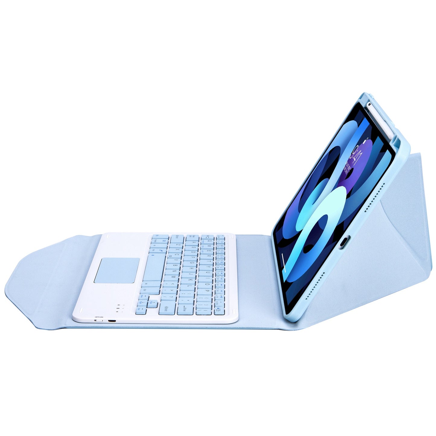 Z098B-A For iPad Air (2020)/(2022) Wireless BT Keyboard Case with TouchPad Scratch-Proof Protective Cover Tablet Case with Pencil Slot