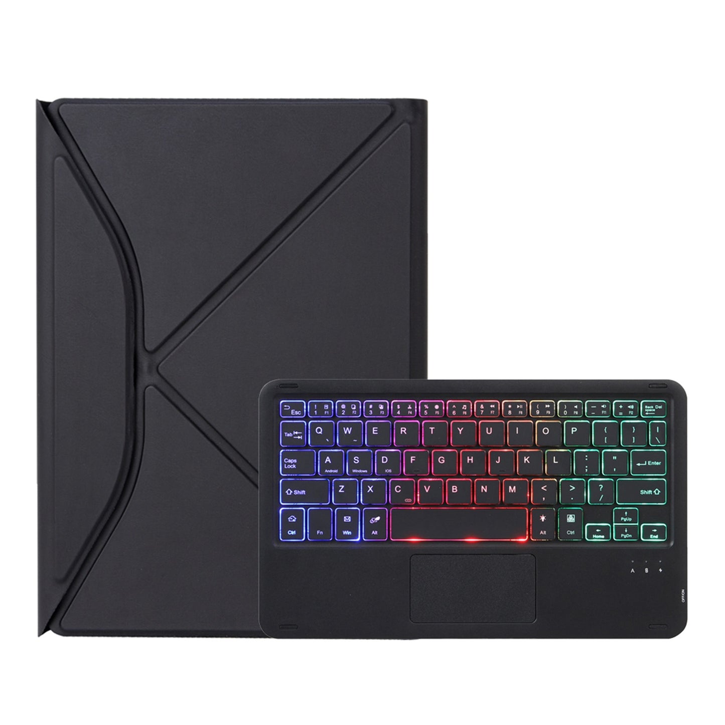 Z098B-AS For iPad Air (2020)/(2022) 3-Color Backlit Bluetooth Keyboard Case with TouchPad Anti-Drop Protective Cover Pencil Slot Design Tablet Case