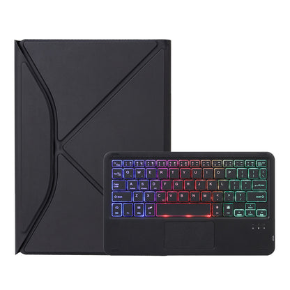 Z098B-AS For iPad Air (2020)/(2022) 3-Color Backlit Bluetooth Keyboard Case with TouchPad Anti-Drop Protective Cover Pencil Slot Design Tablet Case