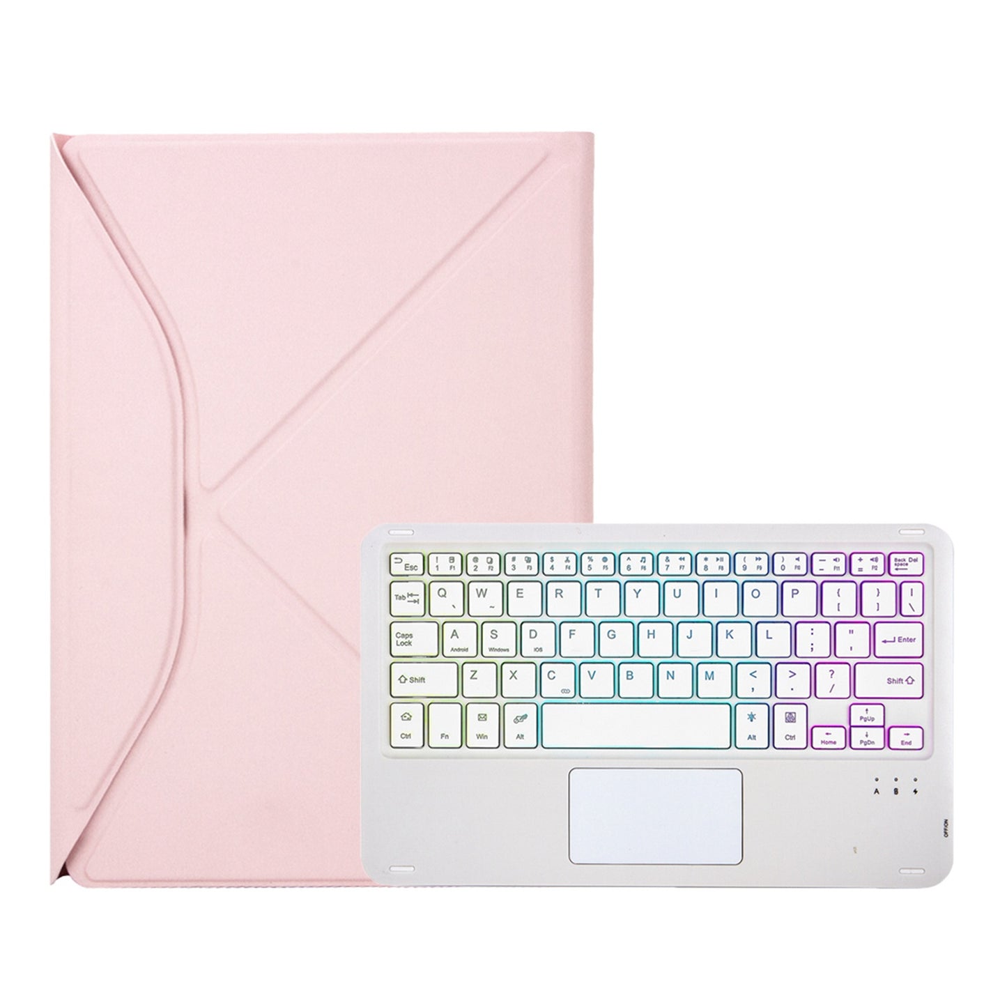 Z098B-AS For iPad Air (2020)/(2022) 3-Color Backlit Bluetooth Keyboard Case with TouchPad Anti-Drop Protective Cover Pencil Slot Design Tablet Case