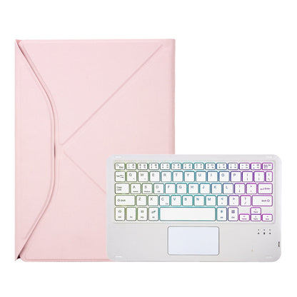 Z098B-AS For iPad Air (2020)/(2022) 3-Color Backlit Bluetooth Keyboard Case with TouchPad Anti-Drop Protective Cover Pencil Slot Design Tablet Case