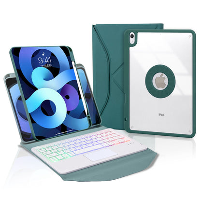 Z098B-AS For iPad Air (2020)/(2022) 3-Color Backlit Bluetooth Keyboard Case with TouchPad Anti-Drop Protective Cover Pencil Slot Design Tablet Case