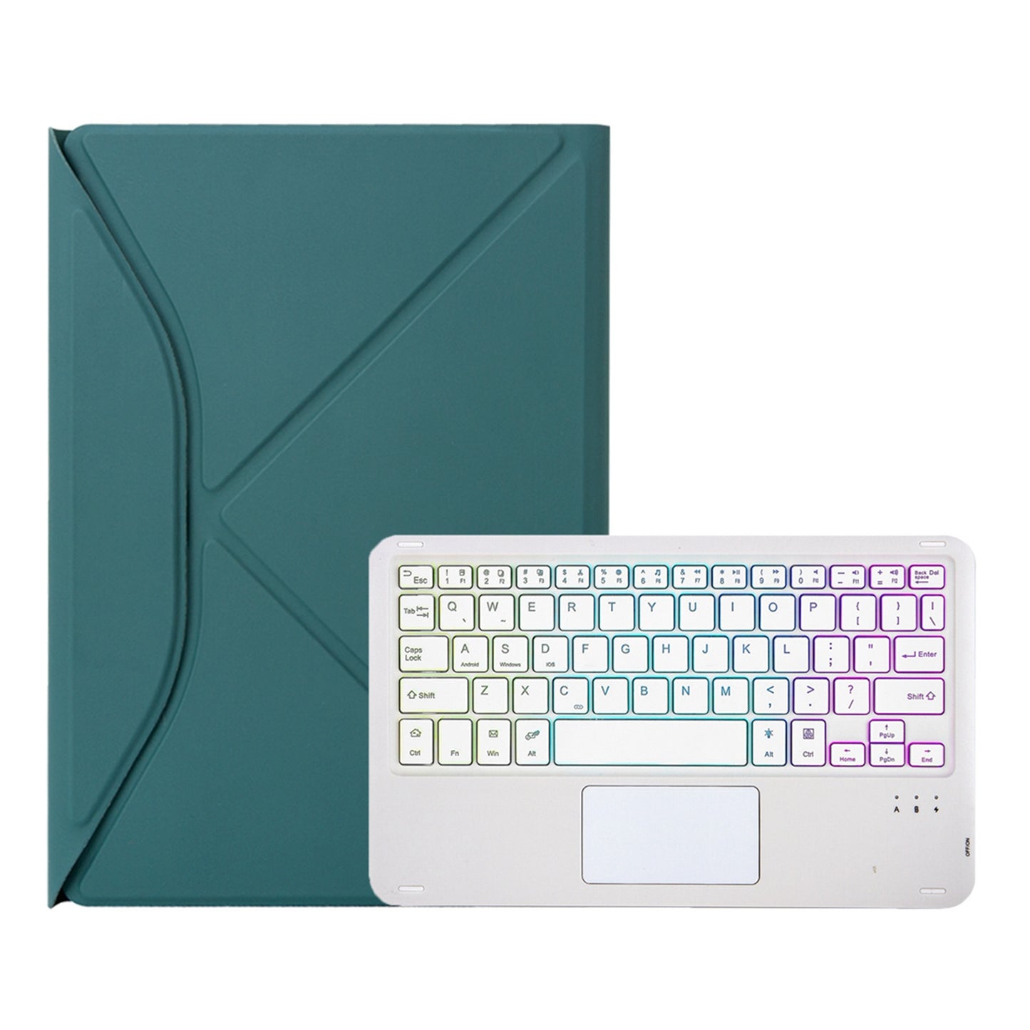 Z098B-AS For iPad Air (2020)/(2022) 3-Color Backlit Bluetooth Keyboard Case with TouchPad Anti-Drop Protective Cover Pencil Slot Design Tablet Case