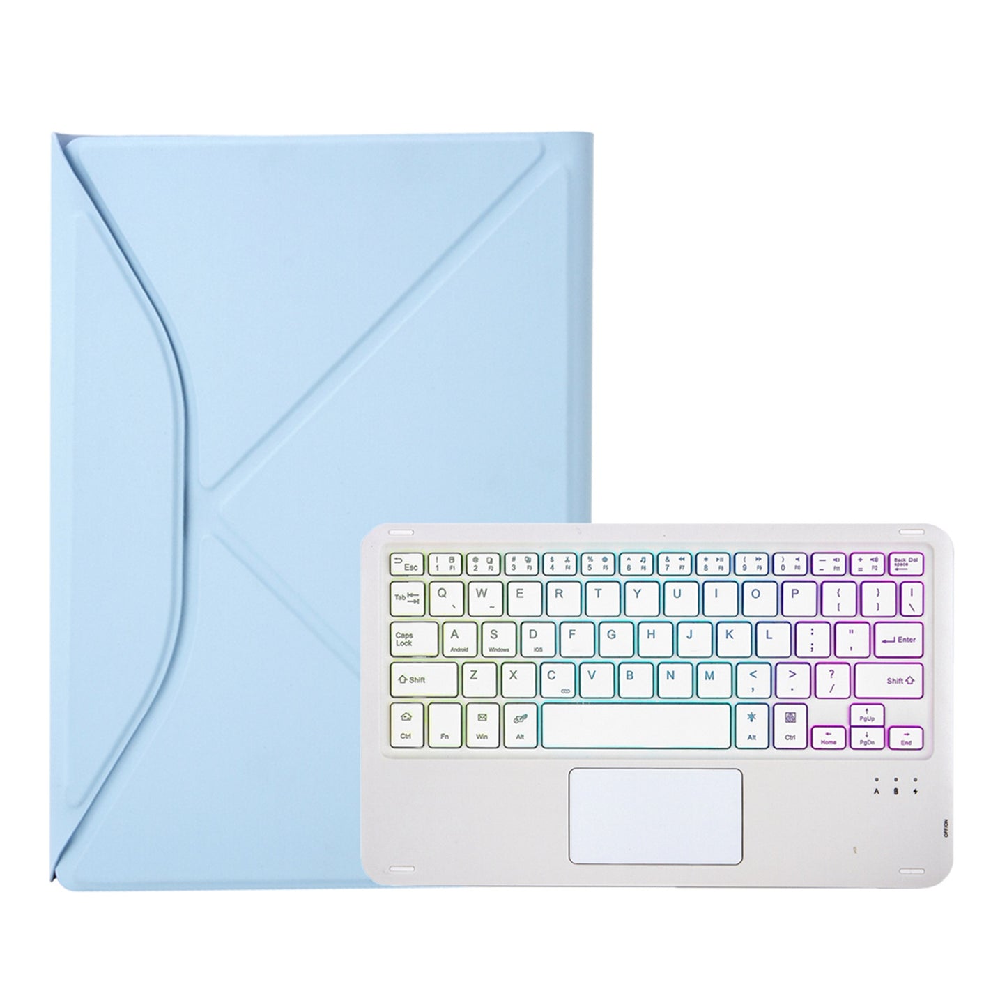 Z098B-AS For iPad Air (2020)/(2022) 3-Color Backlit Bluetooth Keyboard Case with TouchPad Anti-Drop Protective Cover Pencil Slot Design Tablet Case