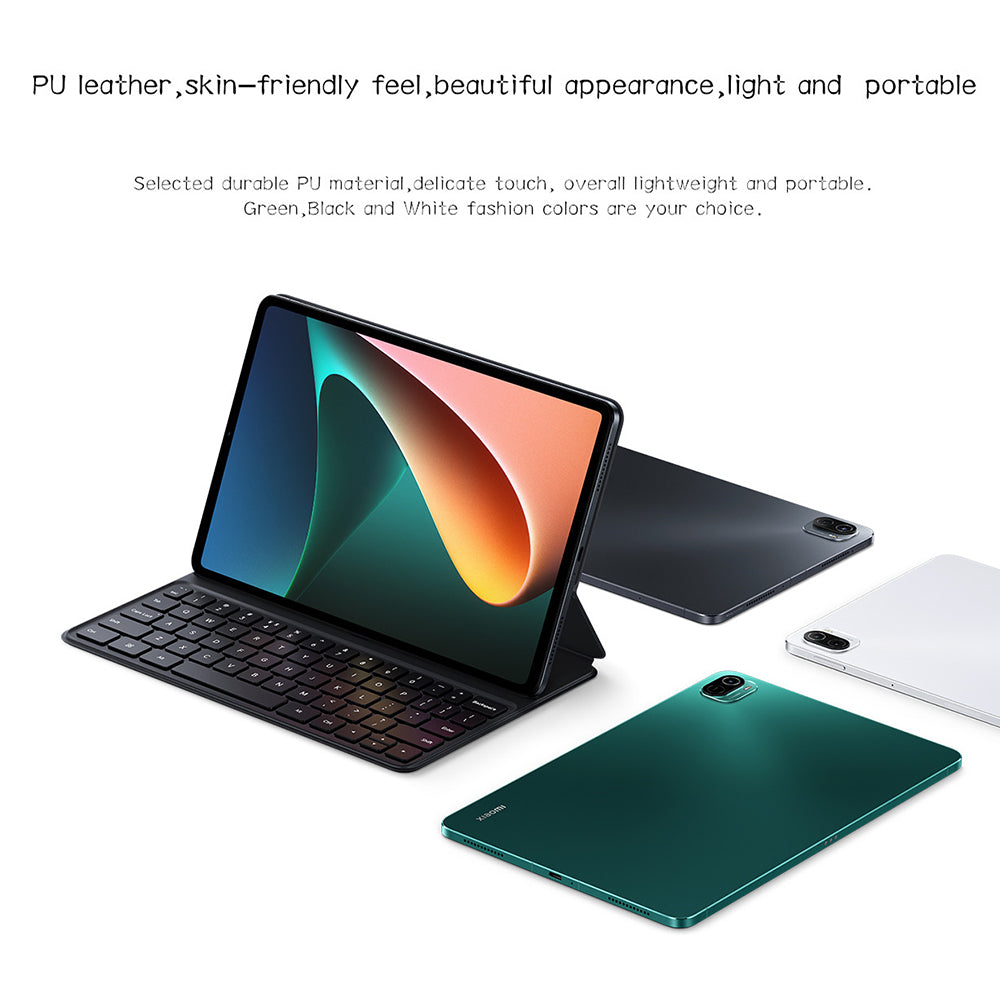 For Xiaomi Pad 5 / Pad 5 Pro, 63-Key Magnetic Keyboard Case Shockproof Stand Leather Cover Tablet Protective Case