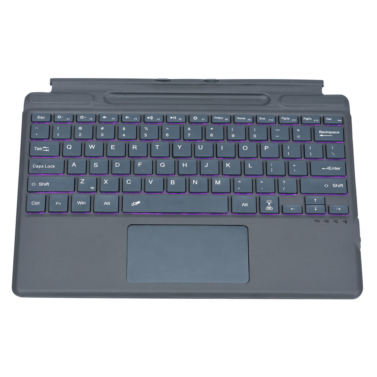 2089D for Microsoft Surface Pro 8 / X Magnetic Adsorption Colorful Light Bluetooth Wireless Keyboard with Touchpad