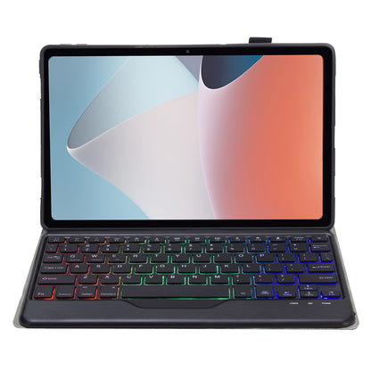 OP12-BS For Oppo Pad Air 10.4-inch PU Leather+TPU Protective Case with 3-Color Backlit Bluetooth Keyboard