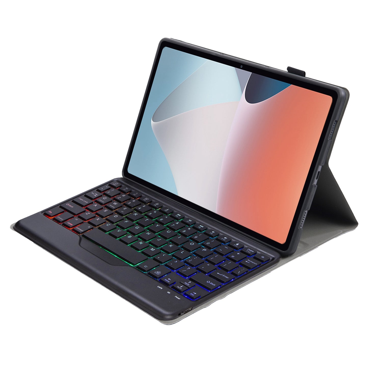 OP12-BS For Oppo Pad Air 10.4-inch PU Leather+TPU Protective Case with 3-Color Backlit Bluetooth Keyboard