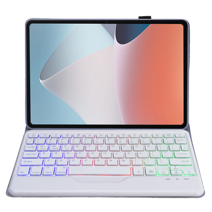 OP12-BS For Oppo Pad Air 10.4-inch PU Leather+TPU Protective Case with 3-Color Backlit Bluetooth Keyboard
