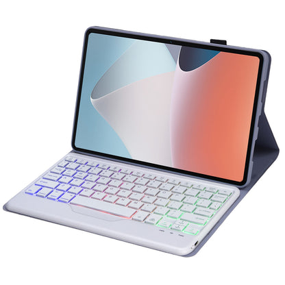 OP12-BS For Oppo Pad Air 10.4-inch PU Leather+TPU Protective Case with 3-Color Backlit Bluetooth Keyboard