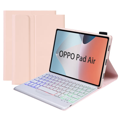OP12-BS For Oppo Pad Air 10.4-inch PU Leather+TPU Protective Case with 3-Color Backlit Bluetooth Keyboard