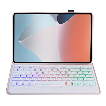 OP12-BS For Oppo Pad Air 10.4-inch PU Leather+TPU Protective Case with 3-Color Backlit Bluetooth Keyboard