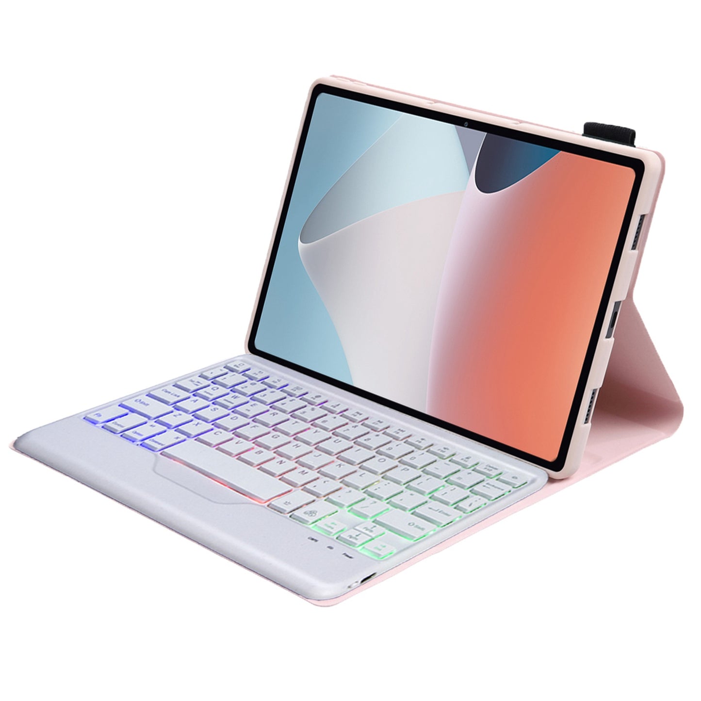 OP12-BS For Oppo Pad Air 10.4-inch PU Leather+TPU Protective Case with 3-Color Backlit Bluetooth Keyboard
