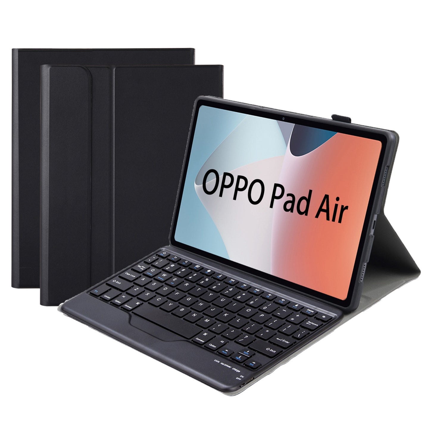 OP12-B For Oppo Pad Air 10.4-inch Protective Case with Removable Bluetooth Keyboard Anti-Drop Leather Stand Cover