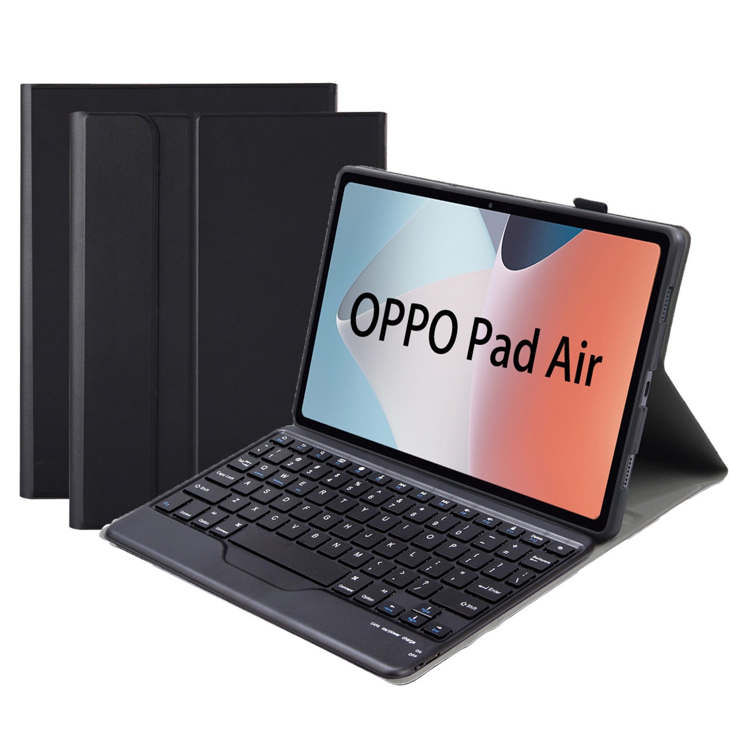 OP12-B For Oppo Pad Air 10.4-inch Protective Case with Removable Bluetooth Keyboard Anti-Drop Leather Stand Cover