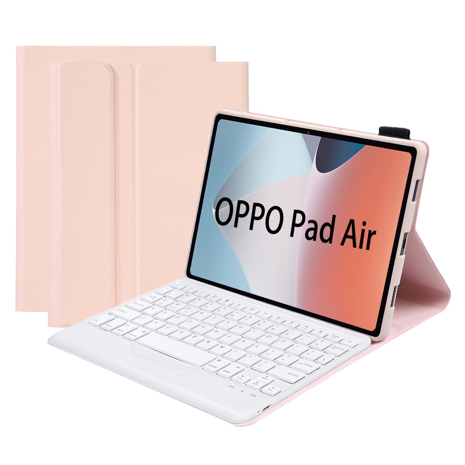 OP12-B For Oppo Pad Air 10.4-inch Protective Case with Removable Bluetooth Keyboard Anti-Drop Leather Stand Cover