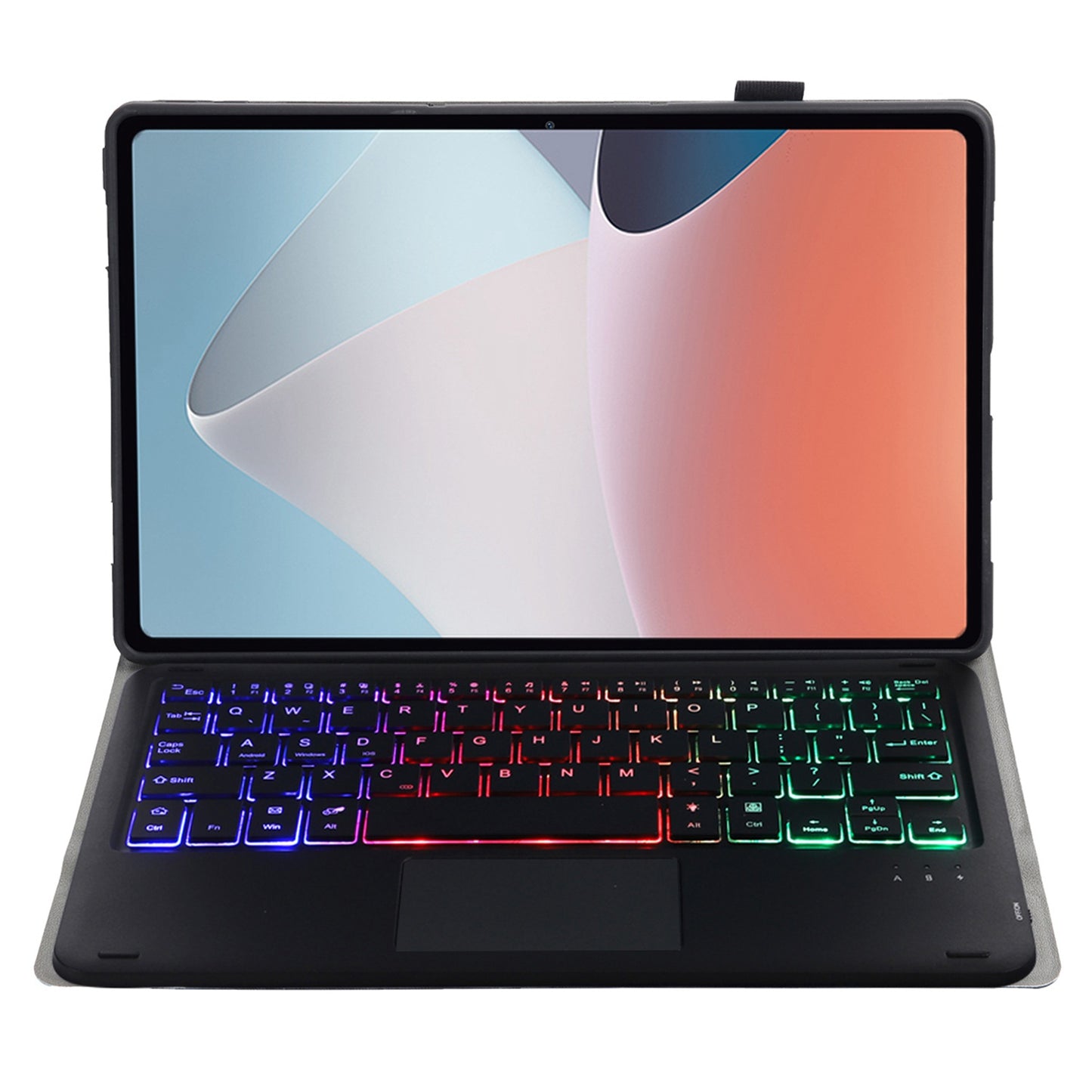 OP12-AS For Oppo Pad Air 10.4-inch PU Leather Anti-Scratch Case 3-Color Backlit Bluetooth Keyboard with TouchPad