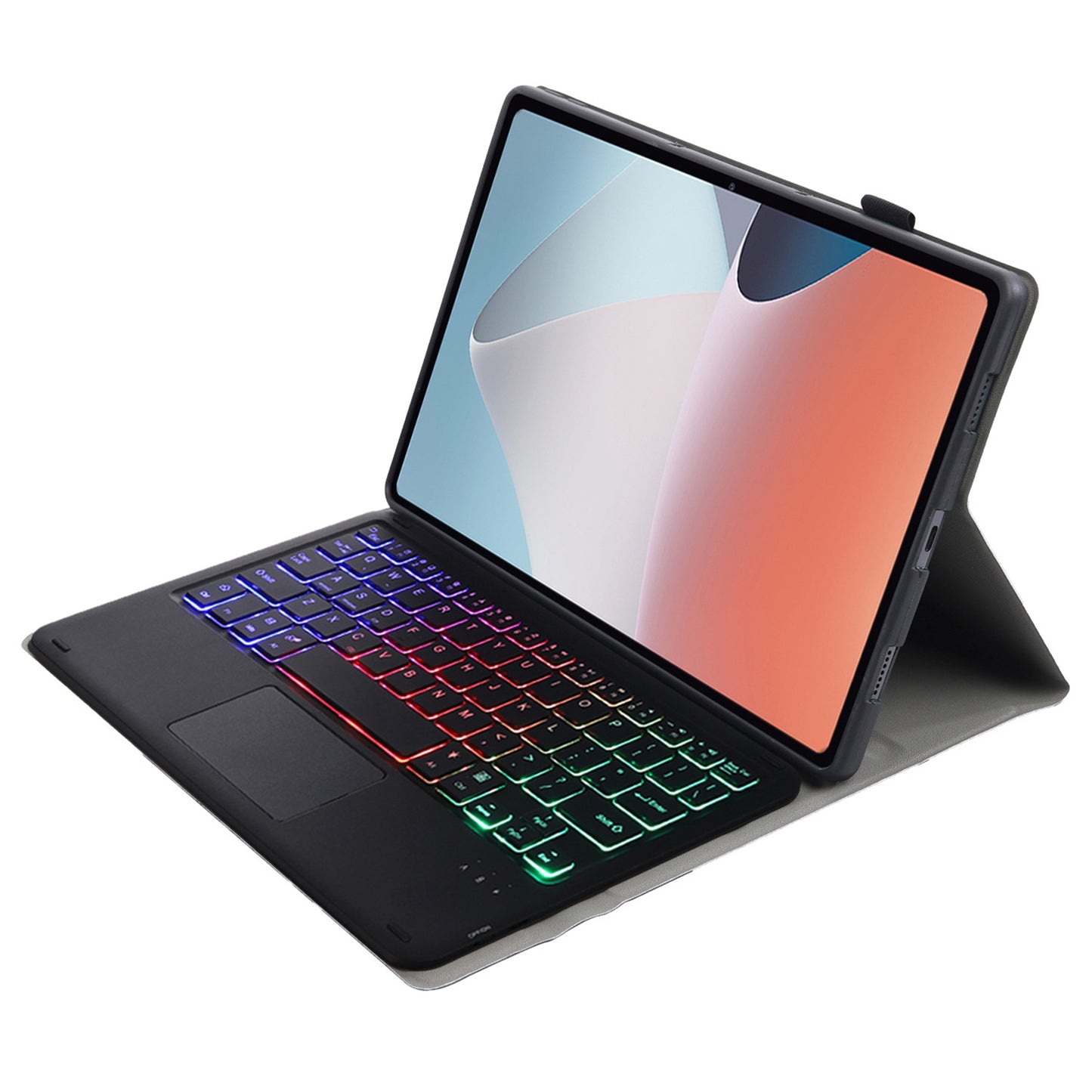 OP12-AS For Oppo Pad Air 10.4-inch PU Leather Anti-Scratch Case 3-Color Backlit Bluetooth Keyboard with TouchPad