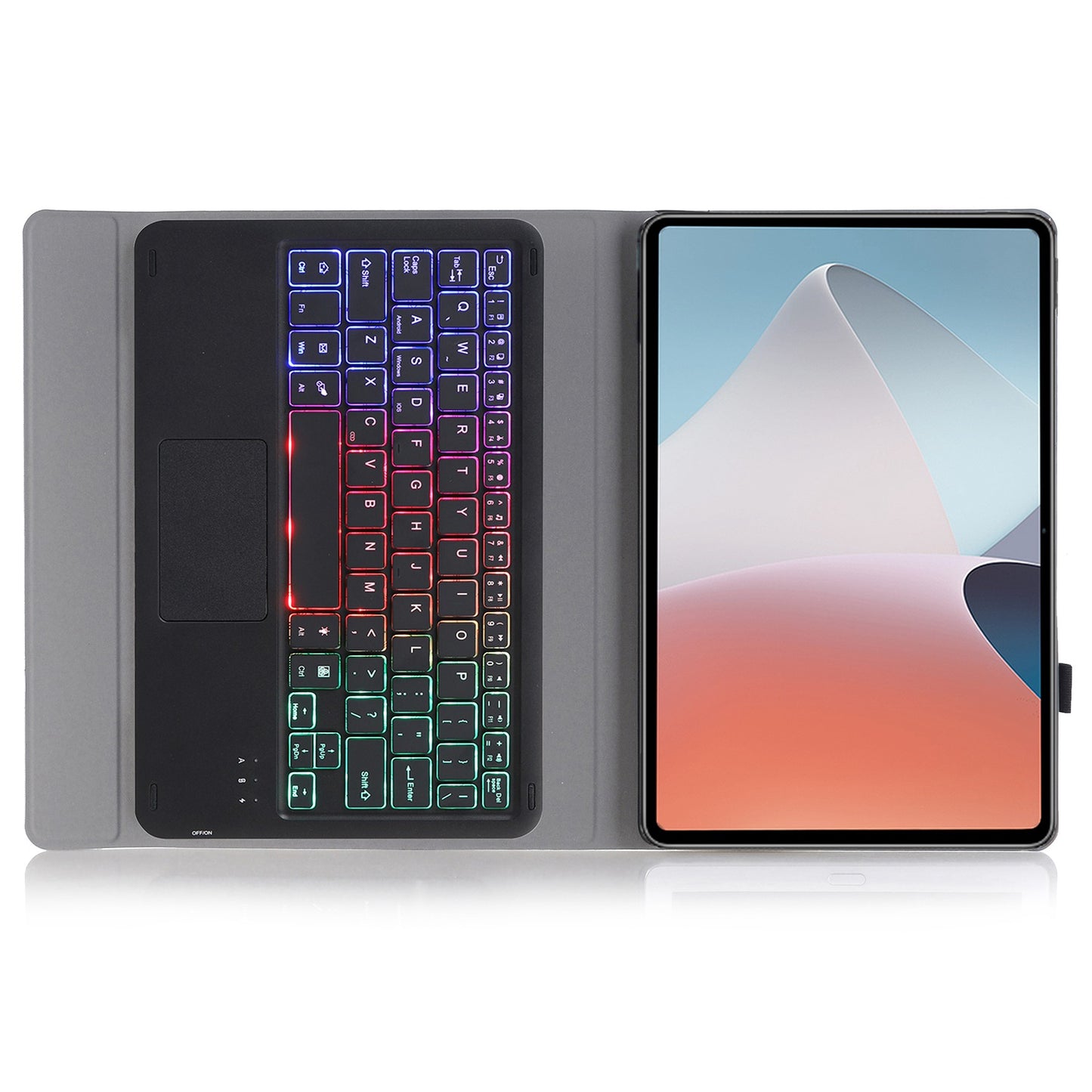 OP12-AS For Oppo Pad Air 10.4-inch PU Leather Anti-Scratch Case 3-Color Backlit Bluetooth Keyboard with TouchPad