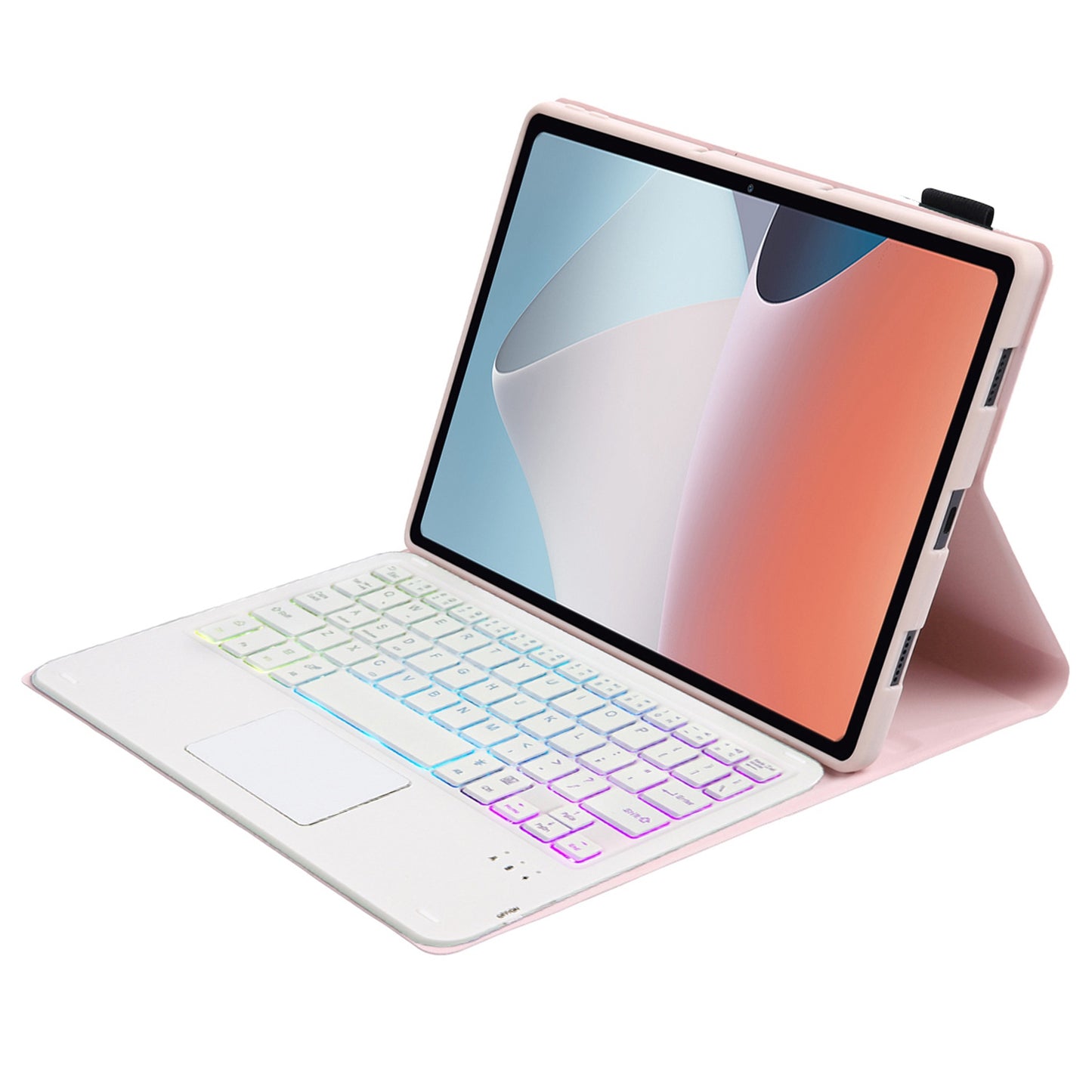 OP12-AS For Oppo Pad Air 10.4-inch PU Leather Anti-Scratch Case 3-Color Backlit Bluetooth Keyboard with TouchPad