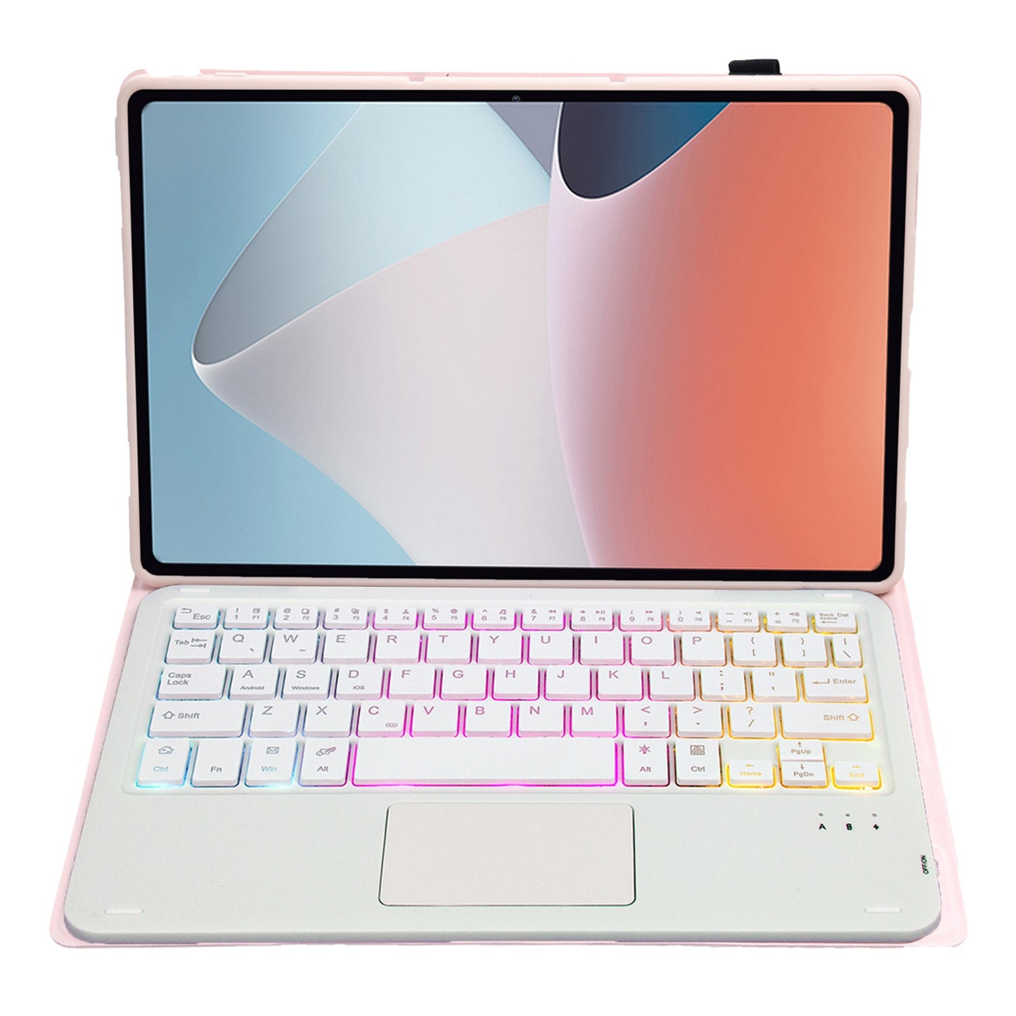 OP12-AS For Oppo Pad Air 10.4-inch PU Leather Anti-Scratch Case 3-Color Backlit Bluetooth Keyboard with TouchPad