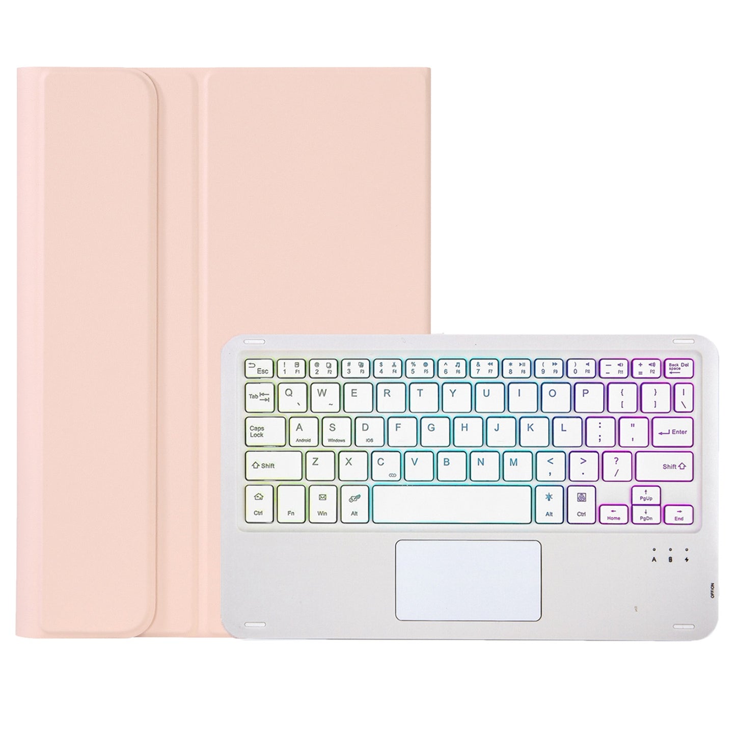 OP12-AS For Oppo Pad Air 10.4-inch PU Leather Anti-Scratch Case 3-Color Backlit Bluetooth Keyboard with TouchPad