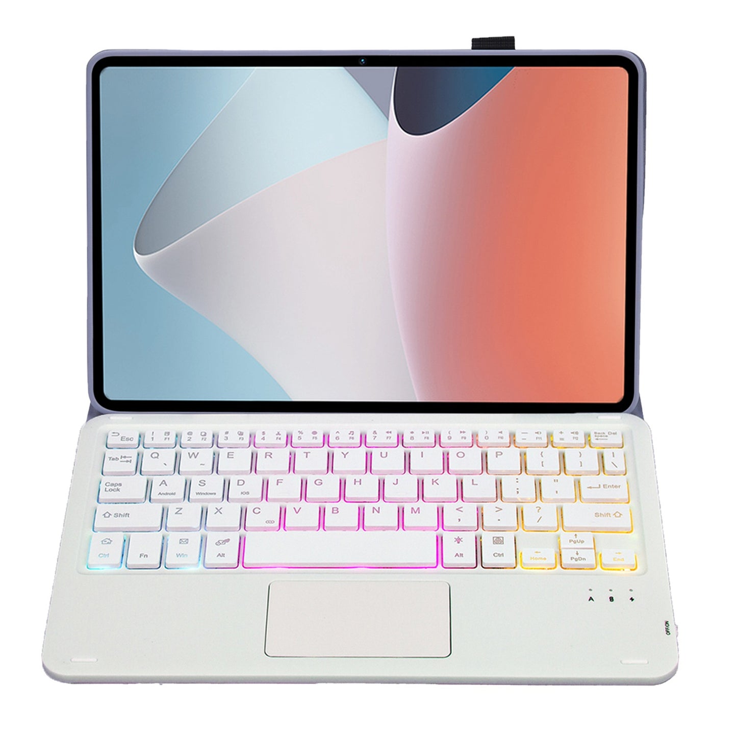 OP12-AS For Oppo Pad Air 10.4-inch PU Leather Anti-Scratch Case 3-Color Backlit Bluetooth Keyboard with TouchPad