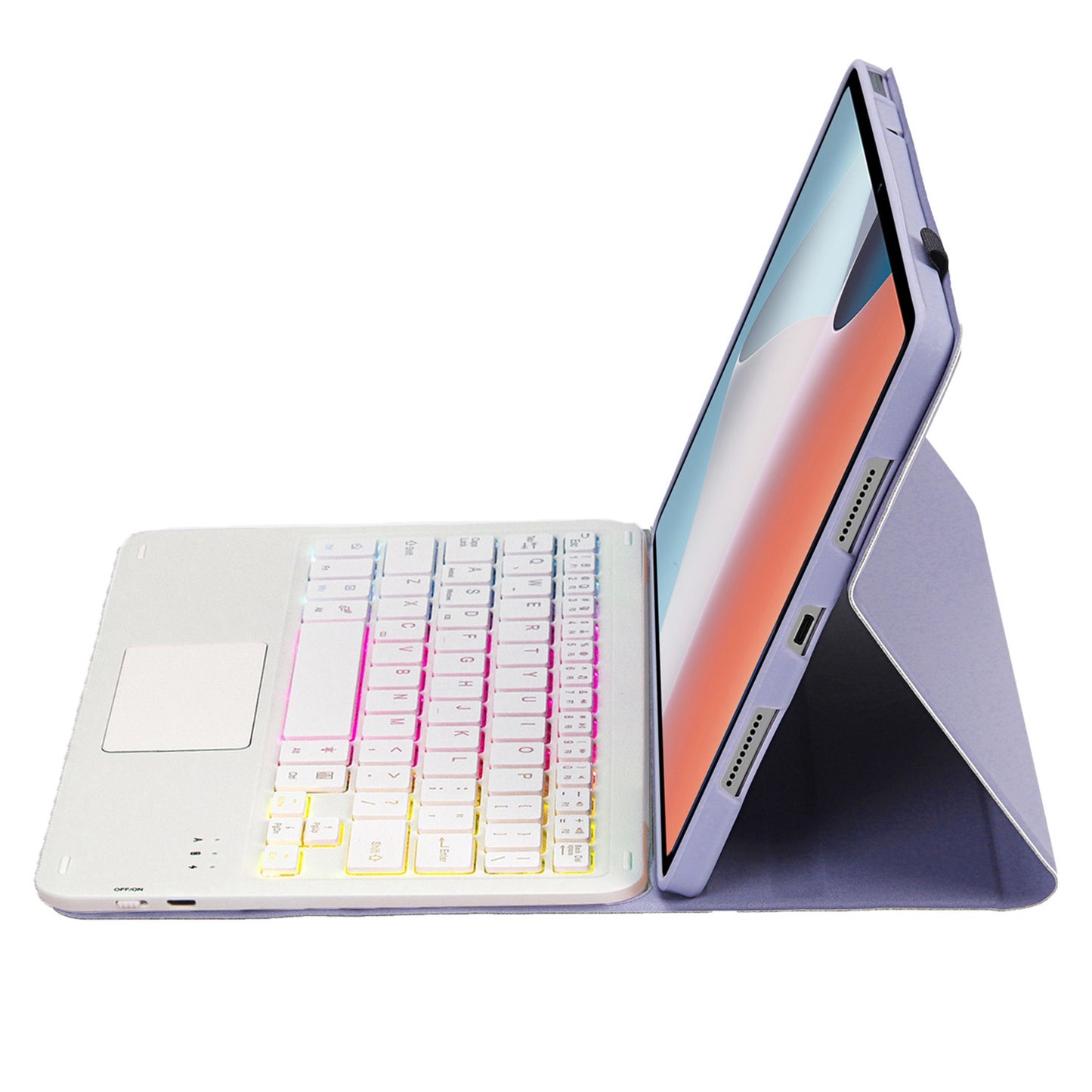OP12-AS For Oppo Pad Air 10.4-inch PU Leather Anti-Scratch Case 3-Color Backlit Bluetooth Keyboard with TouchPad