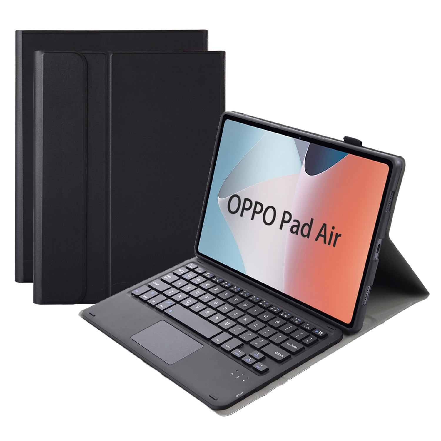 OP12-A For Oppo Pad Air 14-inch Shockproof Stand Case + Bluetooth Keyboard with TouchPad Protective Leather Folio Flip Cover