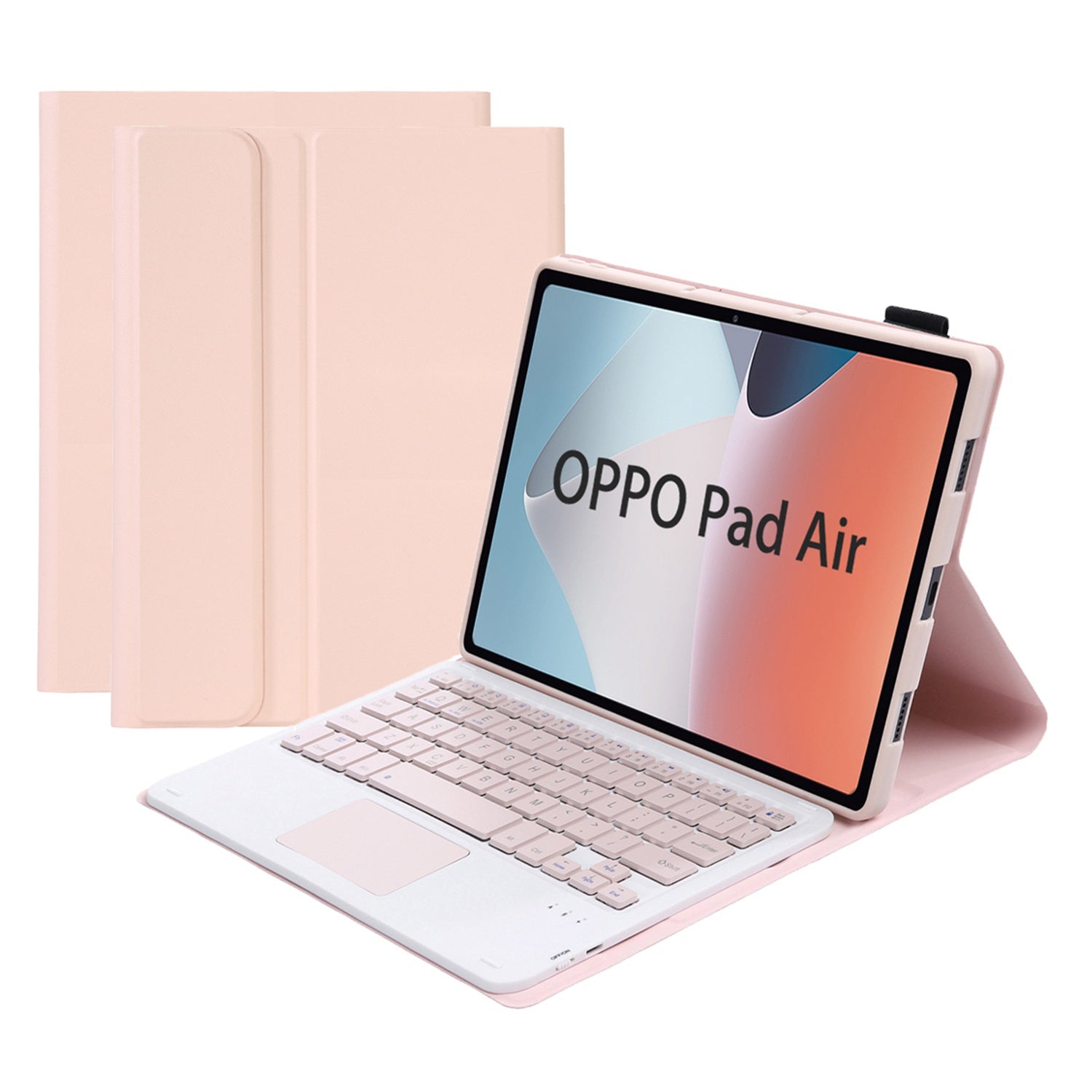 OP12-A For Oppo Pad Air 14-inch Shockproof Stand Case + Bluetooth Keyboard with TouchPad Protective Leather Folio Flip Cover