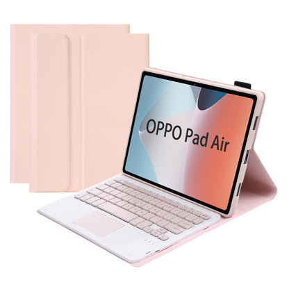 OP12-A For Oppo Pad Air 14-inch Shockproof Stand Case + Bluetooth Keyboard with TouchPad Protective Leather Folio Flip Cover