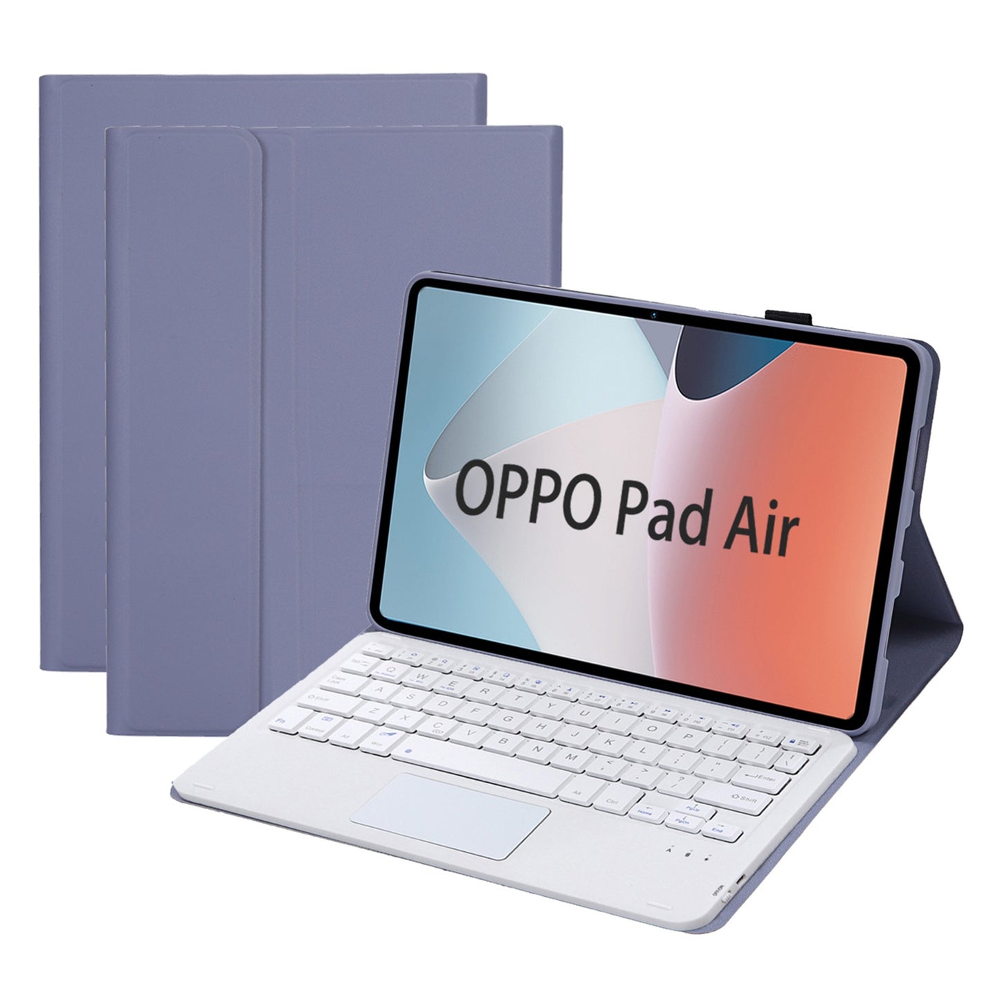OP12-A For Oppo Pad Air 14-inch Shockproof Stand Case + Bluetooth Keyboard with TouchPad Protective Leather Folio Flip Cover