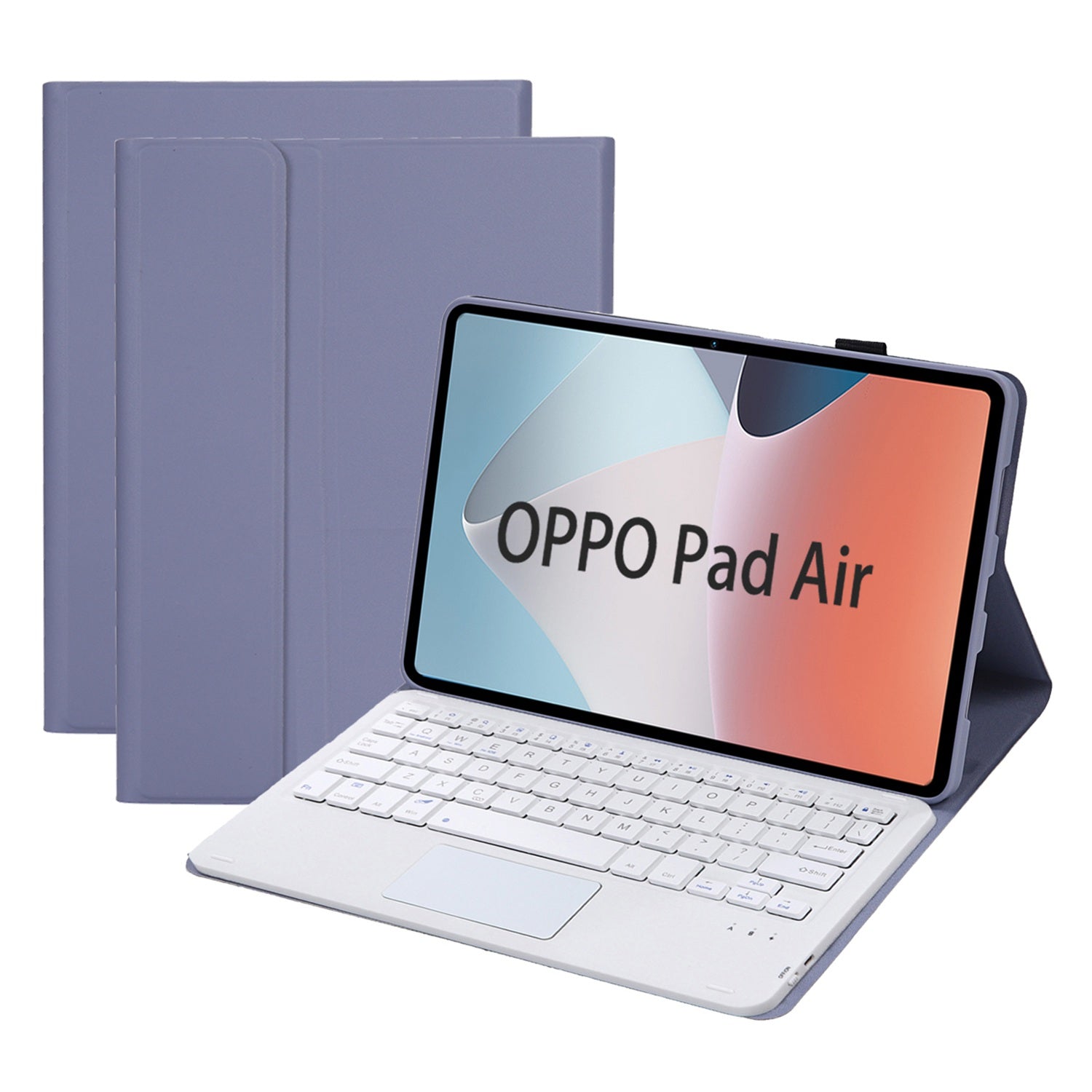 OP12-A For Oppo Pad Air 14-inch Shockproof Stand Case + Bluetooth Keyboard with TouchPad Protective Leather Folio Flip Cover