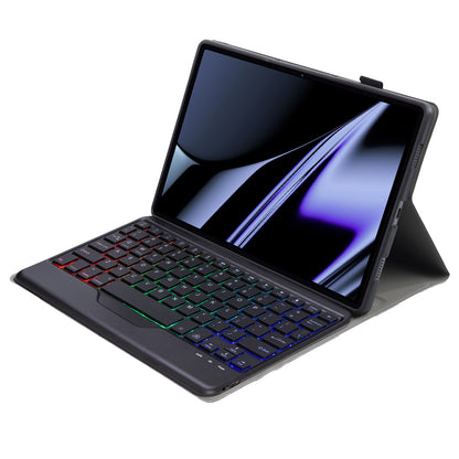 OP11-BS For Oppo Pad 11-inch Detachable Bluetooth Keyboard Case with 3-Color Backlit PU Leather+TPU Protective Cover